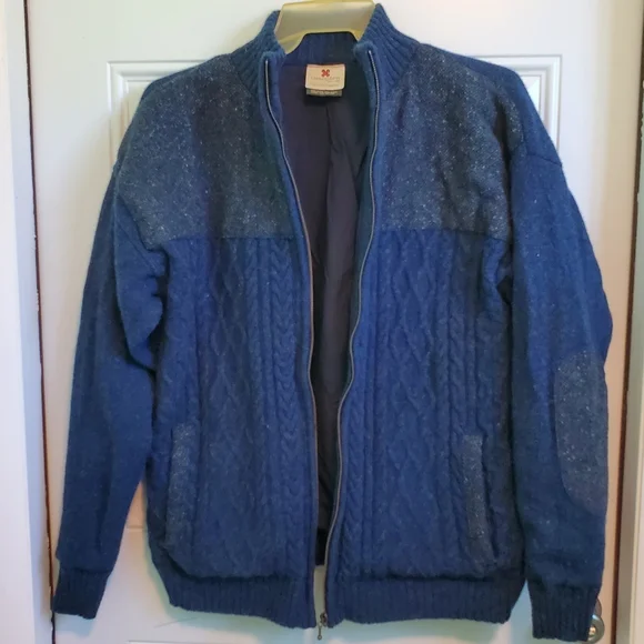 Men's CARRAIG DONN Ireland Wool and Tweed Full-zip Cardigan sz XL Rare! - Picture 4 of 13